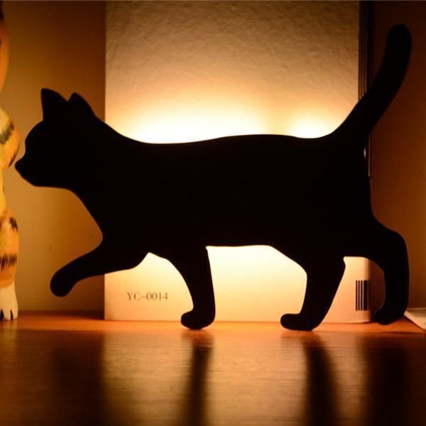 3D Cute Cat Pattern Sound Control Projection Light