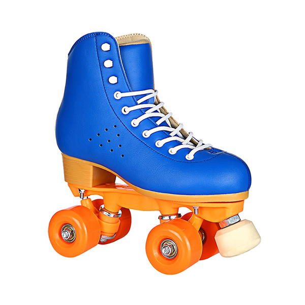 Chicinskates Double Row Blue Cowhide Roller Skates