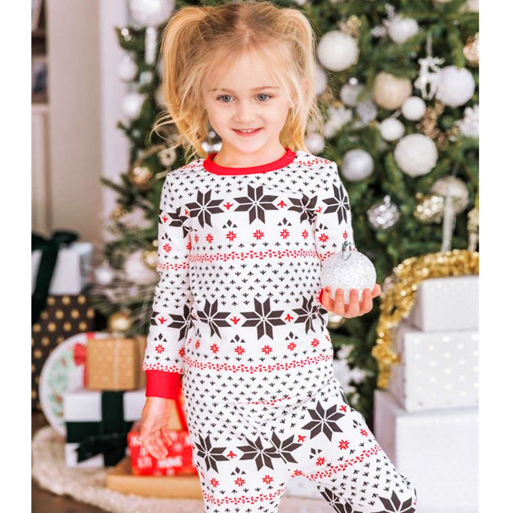 Christmas Elements Printed Family Pajamas Set