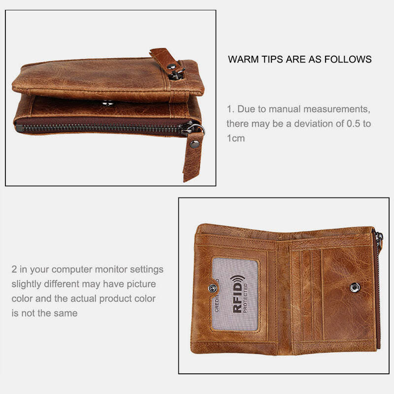 RFID Crazy Horse Leather Wallet