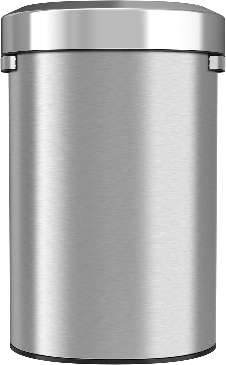 iTouchless 23 Gallon Stainless Steel Semi Round Open Top Trash Can and Recycle Bin