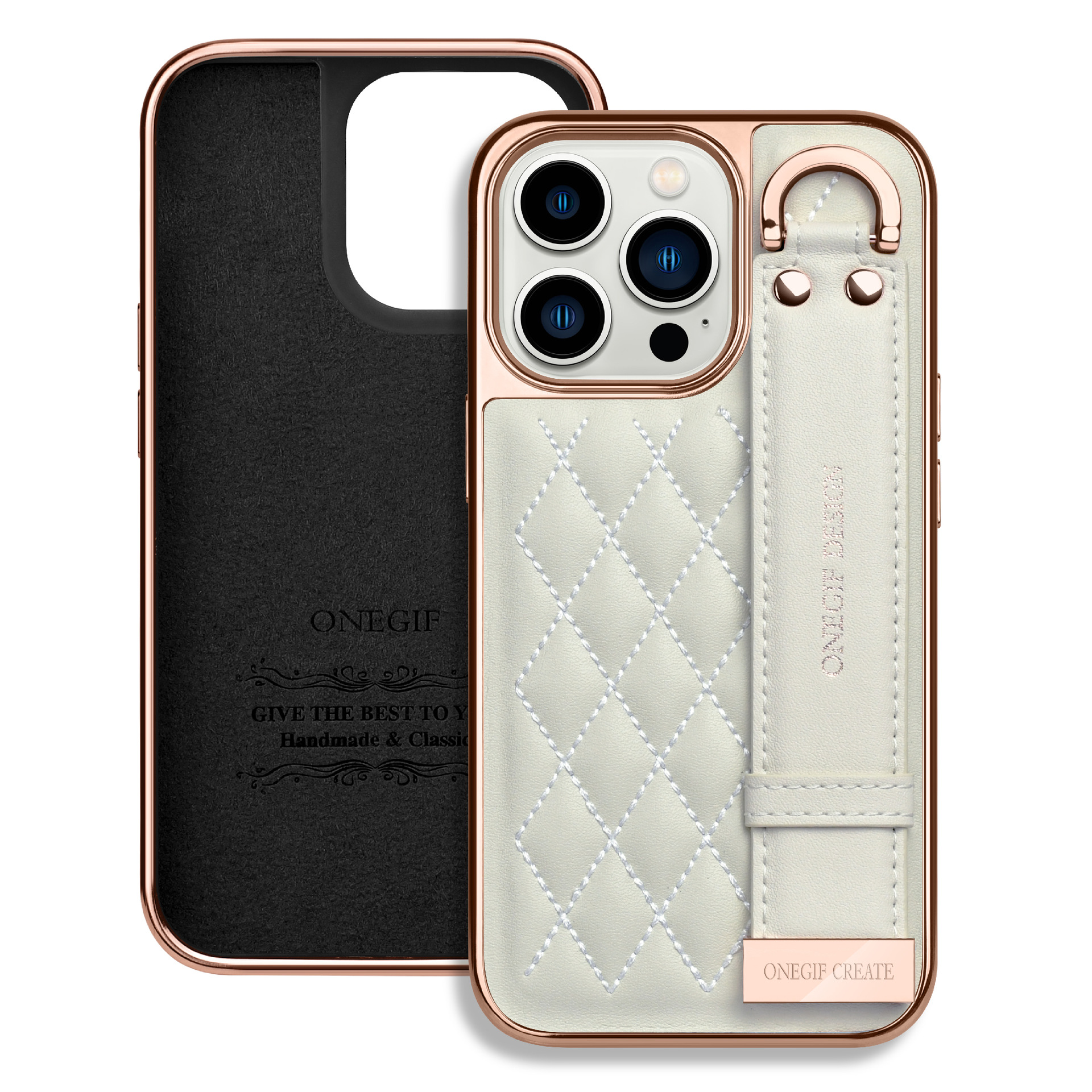 Electroplated Wristband Leather Case Cover For iPhone