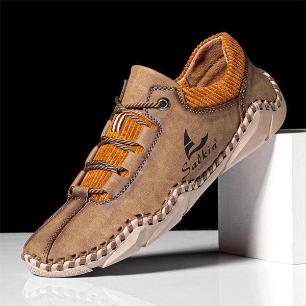 Chicinskates Men's Round Toe Lace-Up Sock Flat Shoes