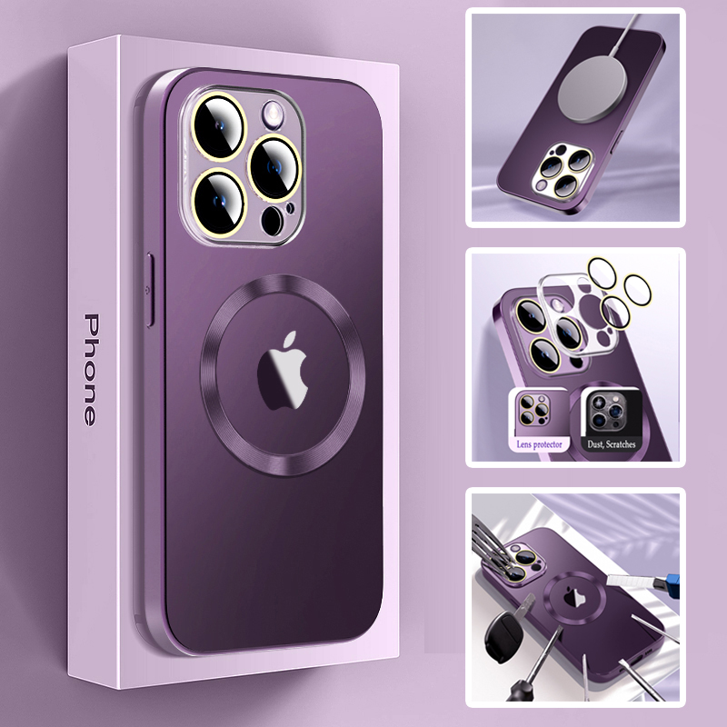 AG Frosted Magnetic Comes With Lens Film Case Cover For iPhone