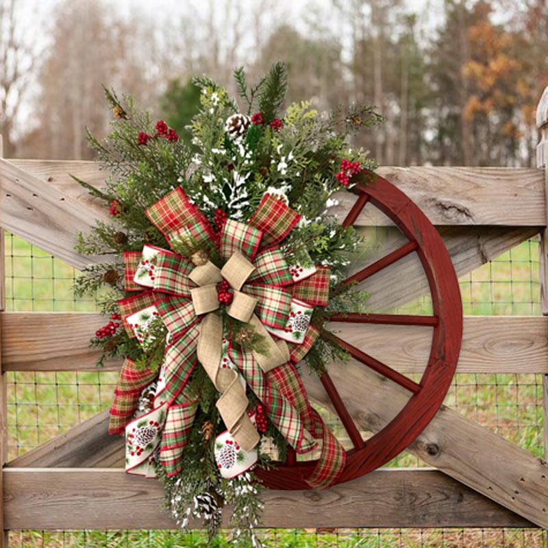 Winter Wreath-Farmhouse Wagon Wheel(Christmas Sale)