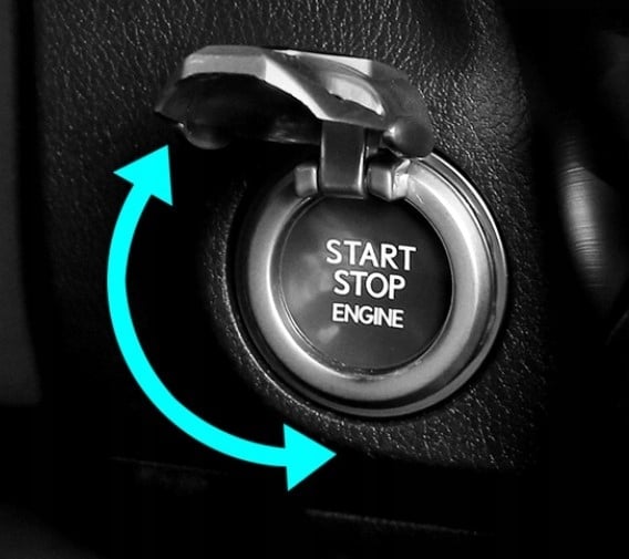 🚗2023 Car logo brand carbon fiber car engine start stop button decoration