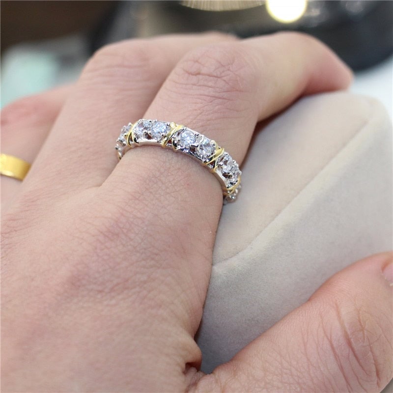 ❤️SUMMER HOT SALE 🌹925 Sterling Silver Cross Full Moissanite Diamond Ring