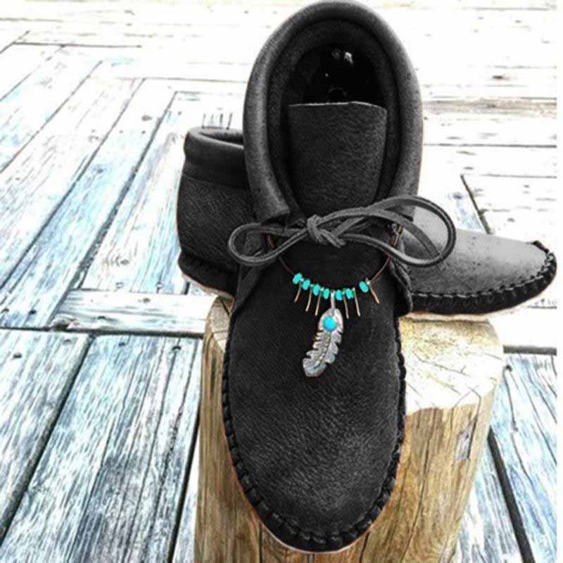 WOW!! | LAST DAY 70% OFF | Cowhide Leather Flat Heel Boots