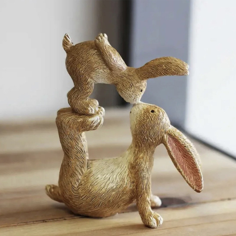 Kissing Bunnies Rabbit Decorative Ornament