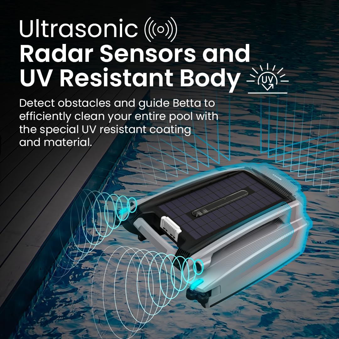 Betta SE Plus Solar Powered Robotic Pool Skimmer with Dual Charging Options