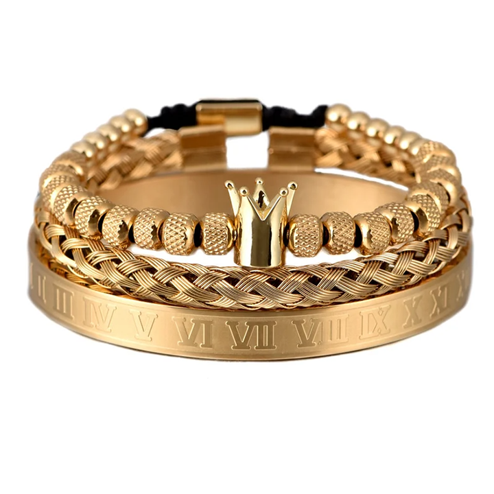 Luxury Roman Royal Charm Crown Bracelet Set