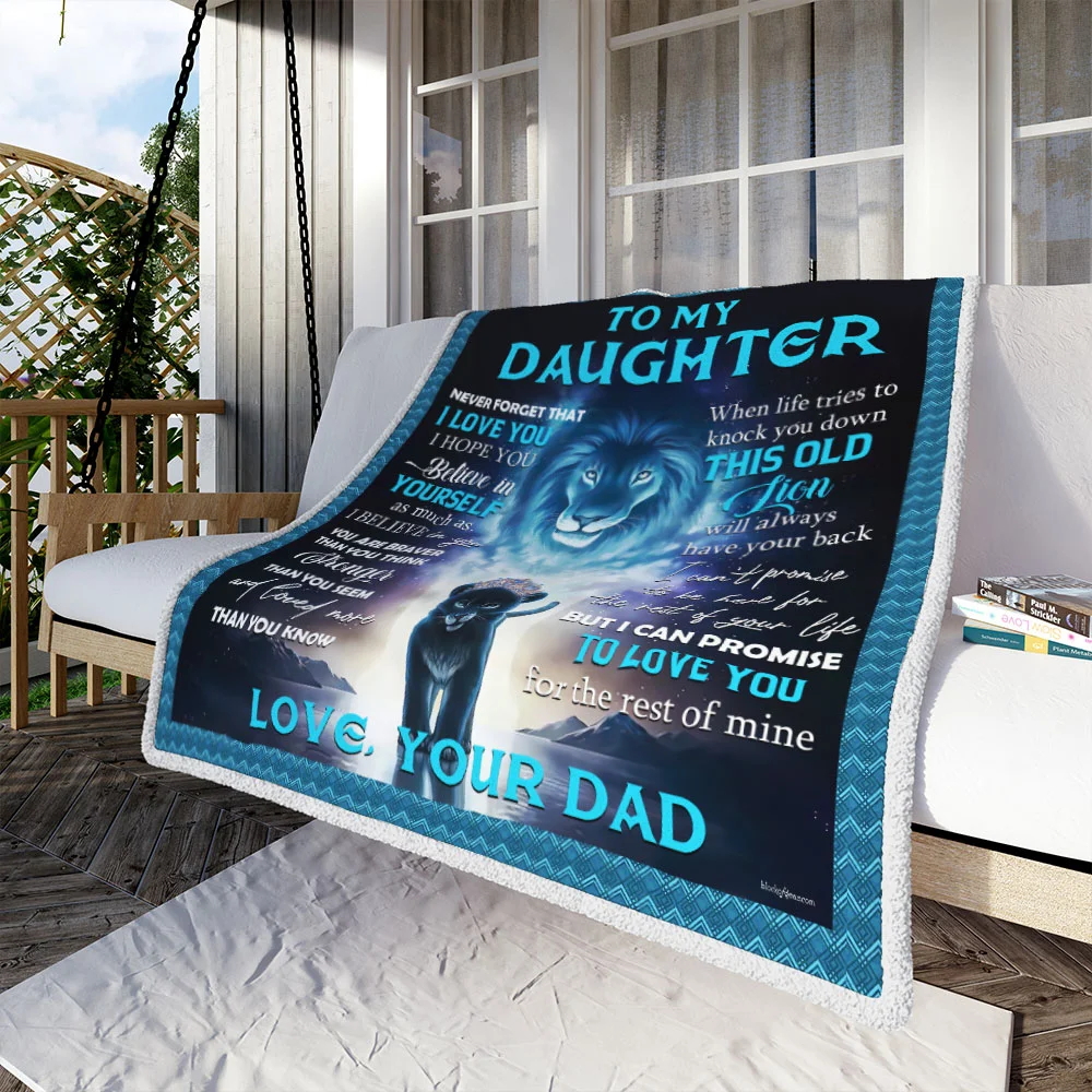 Dad To Daughter, This Old Lion Will Always Have Your Back Sofa Throw Blanket