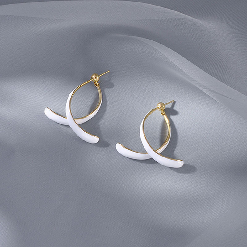 ✨New Arrival- 925 Silver Cross Curved Earrings
