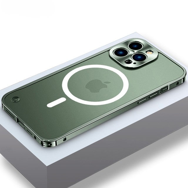 Metal Frame Magnetic Charging iPhone Case