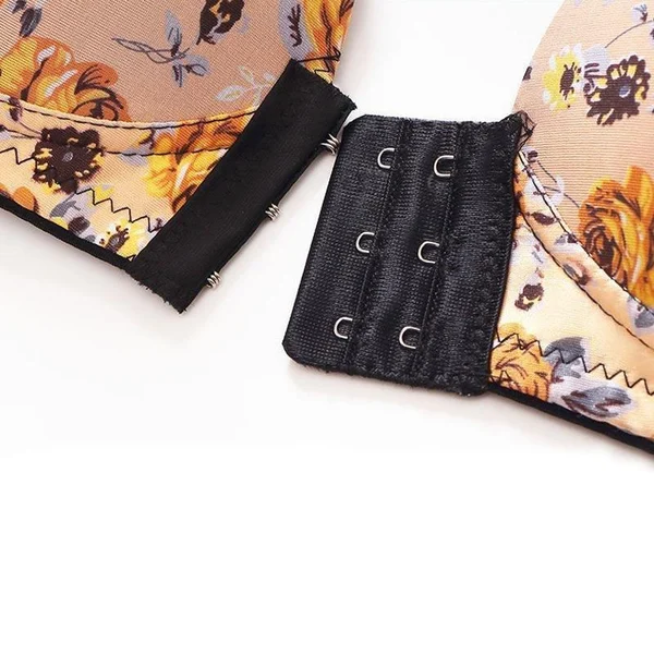 🔥CURVESMEET™ WOMEN'S FRONT BUCKLE GATHERED PRINT BRA (BUY 2 GET 1 FREE)