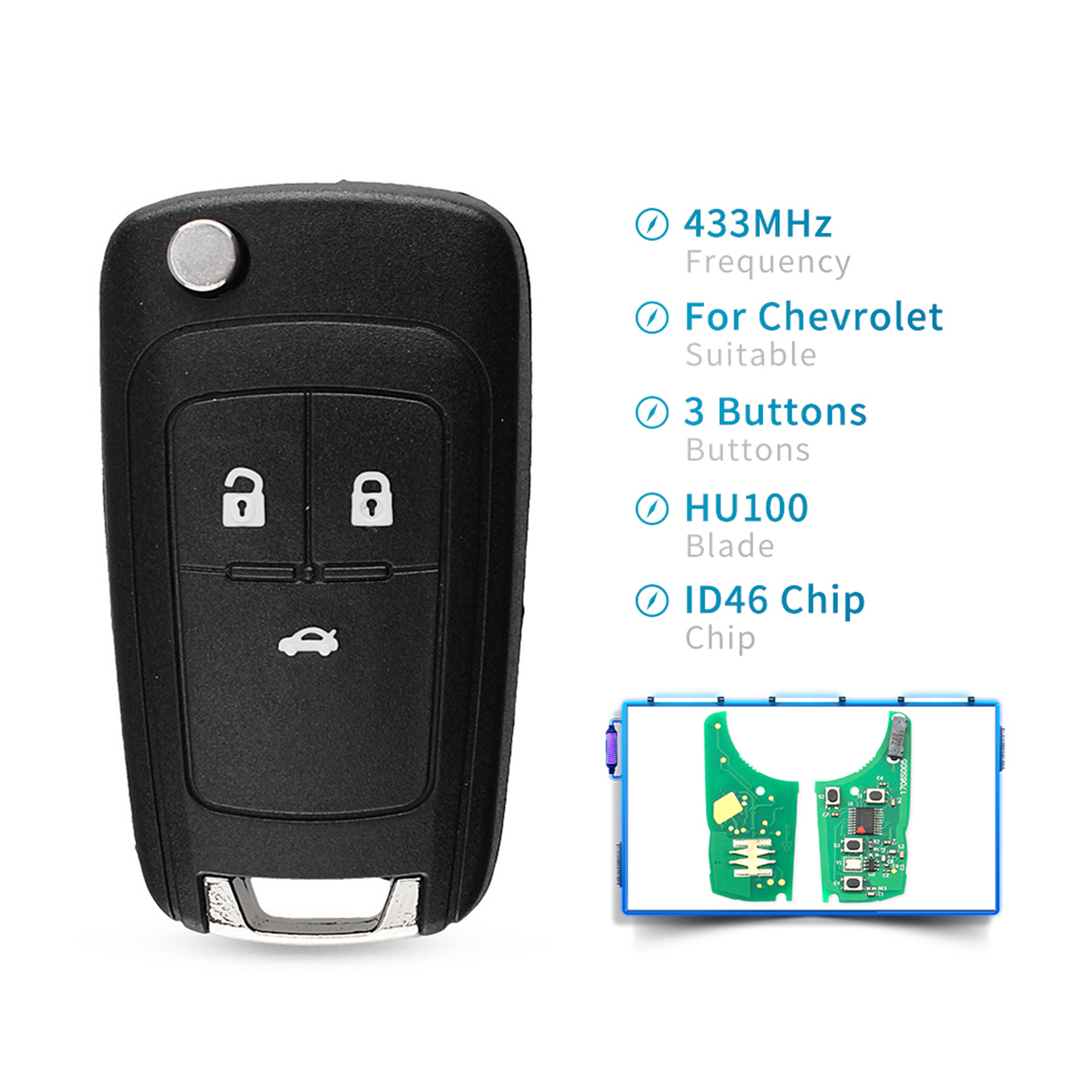 Vauxhall Opel Astra Insignia 3 Button Remote Flip Key Fob Case Cover + Blade