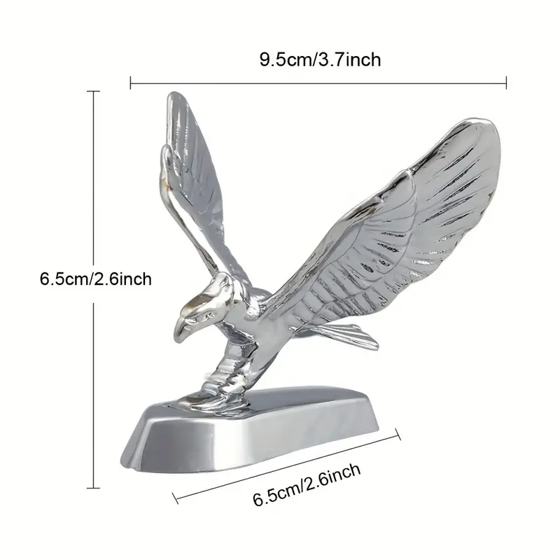 🦅3D Metal Car Decals Flying Eagle Hood Ornament Sticker Birds Logo Fits Car