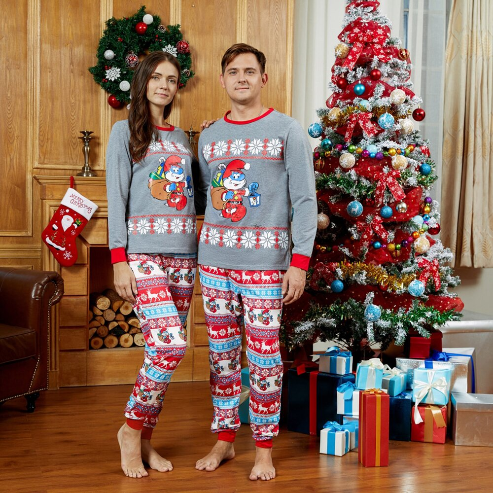 Christmas Cartoon Print Parent-child Pajamas Set