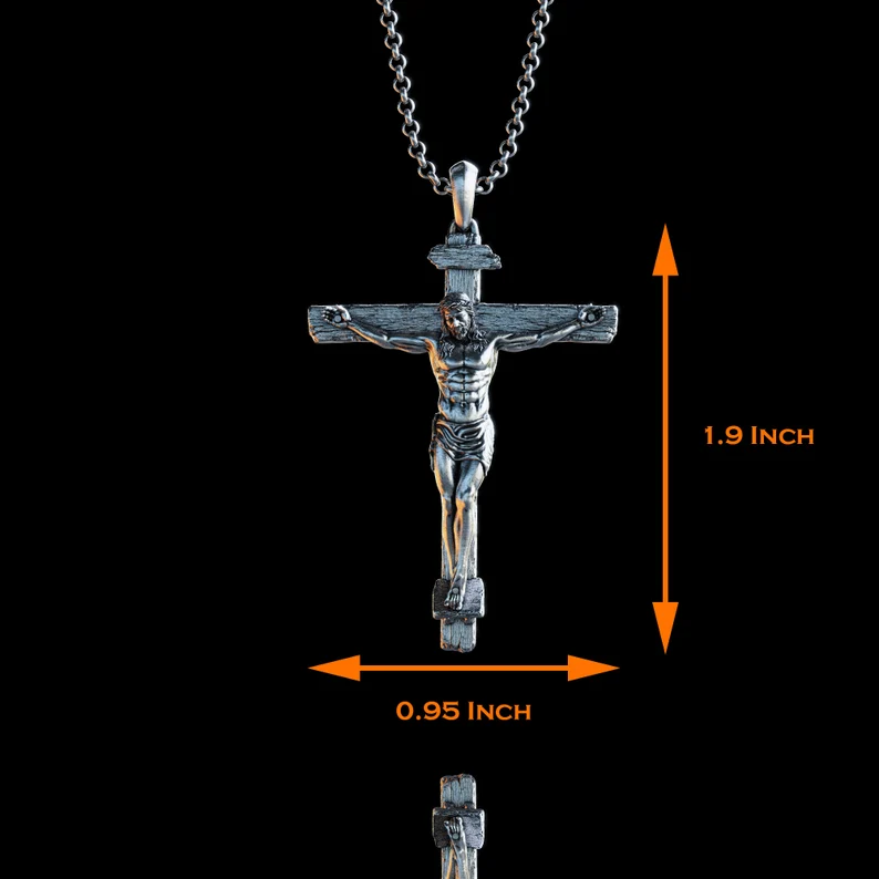 Handmade Sterling silver Jesus Crucifix Necklace
