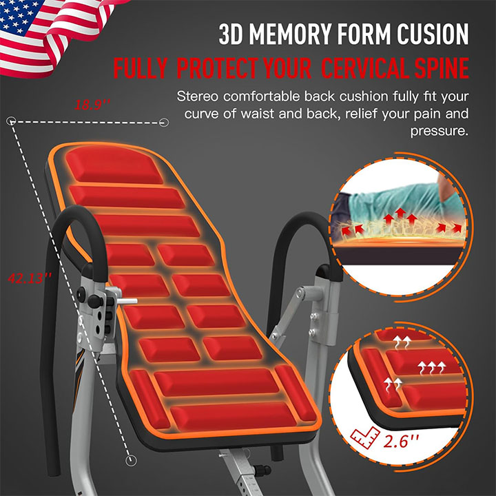 $39.95🔥Last day clearance💝Heavy Duty Inversion Table for Back Pain Relief 350 LBS Capacity with 3D Memory Foam, Back Inversion Table with 180 Degree Full Inversion (Updated)