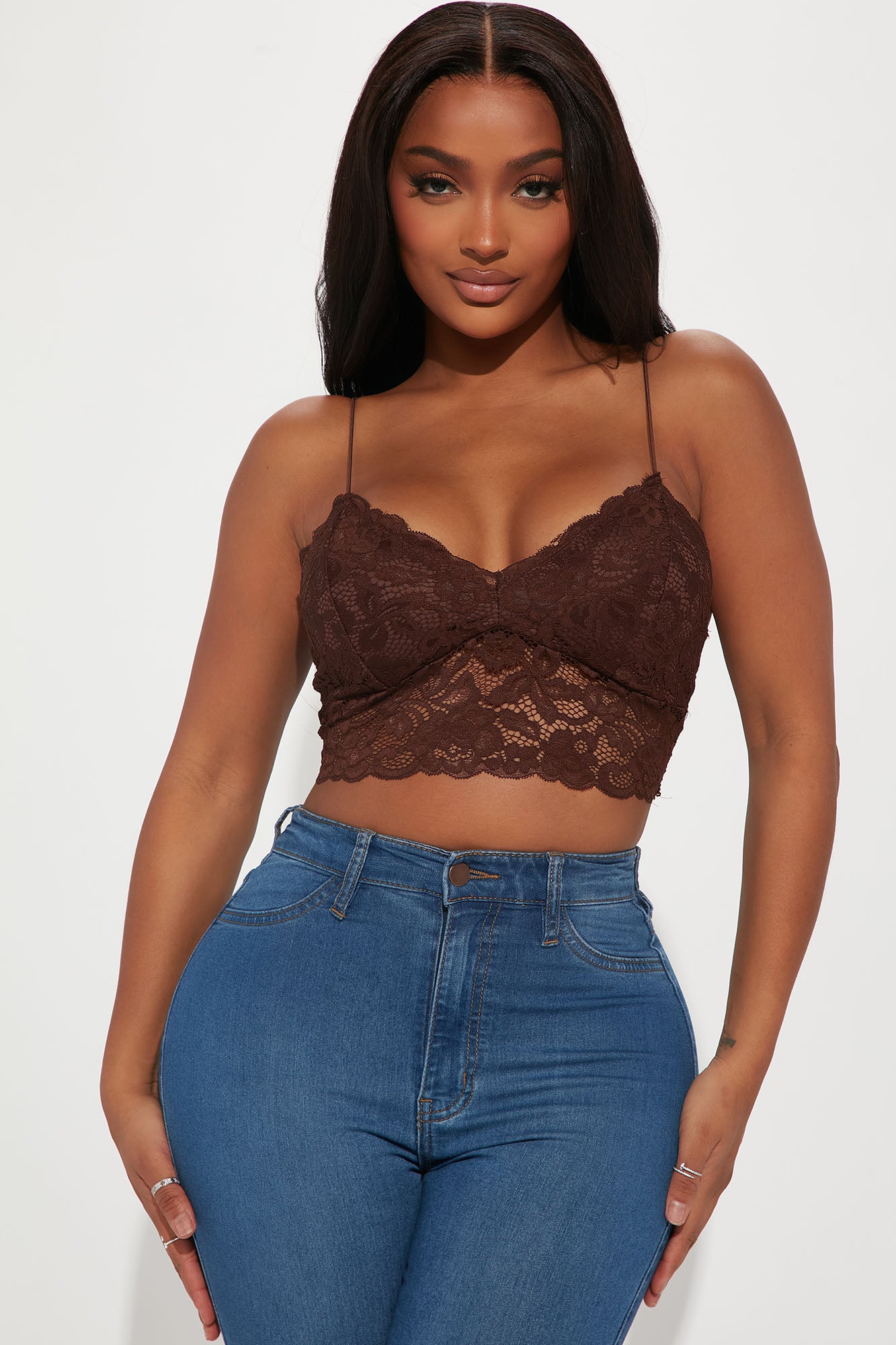 Vibe With You Lace Bralette - Chocolate