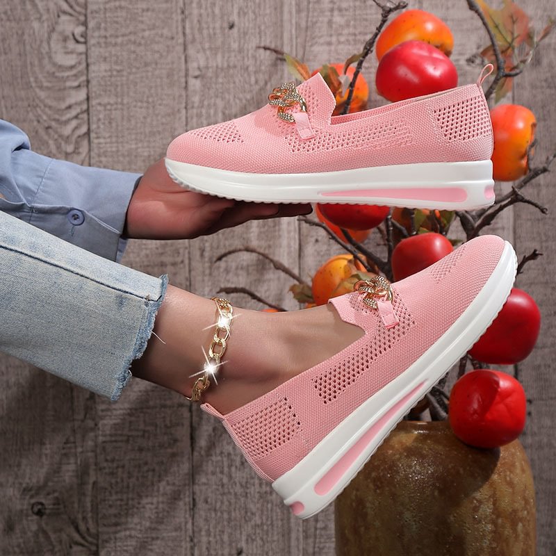 🔥Last Day 49% OFF - Women's Woven Breathable Orthopedic Wedge Sneakers