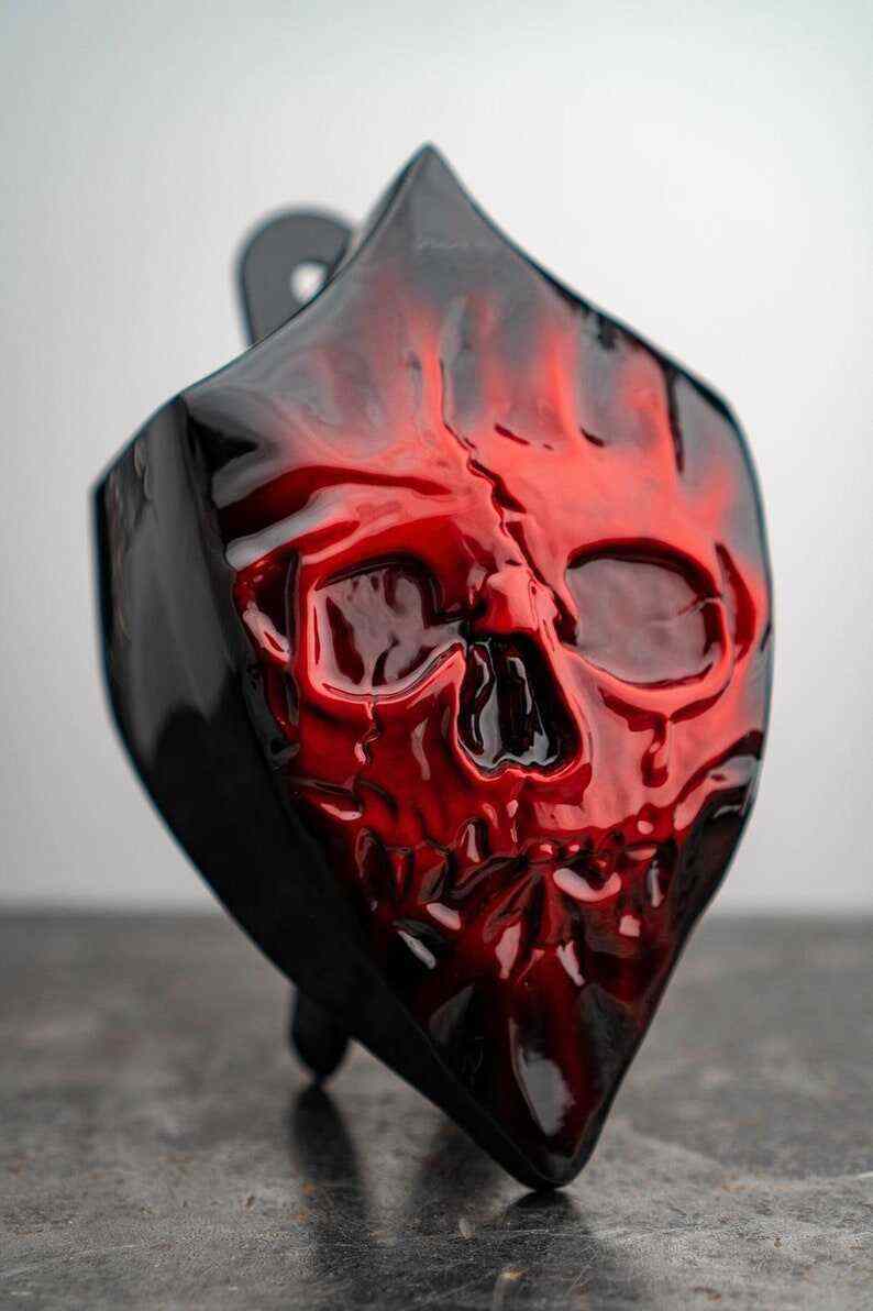 Harley Motorcycle Custom Harley-davidson Horn Cover With 3D Teardrop Twisted Skull Stretching Through