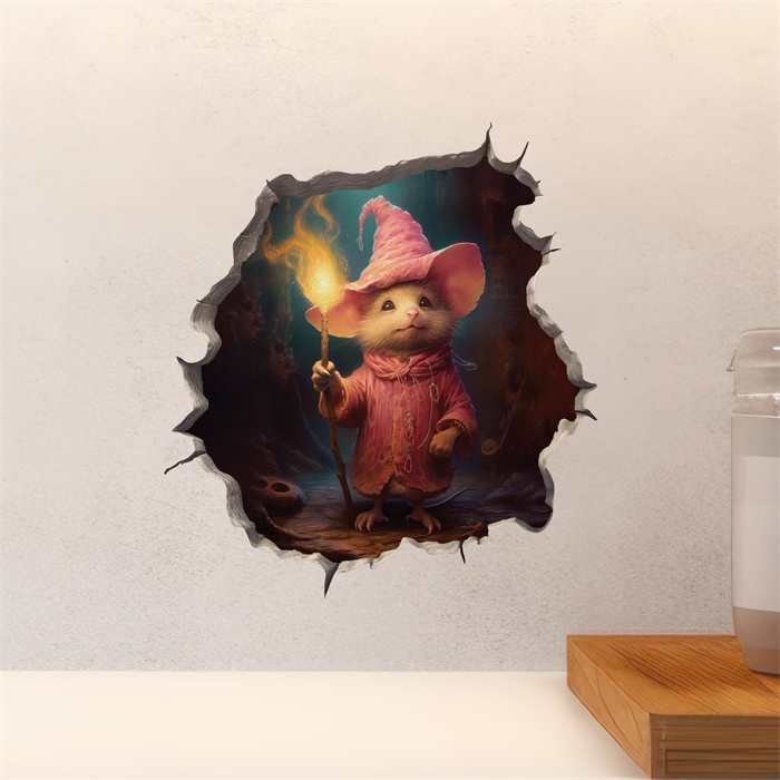 Wizard Mouse - Mouse Hole 3D Wall Sticker