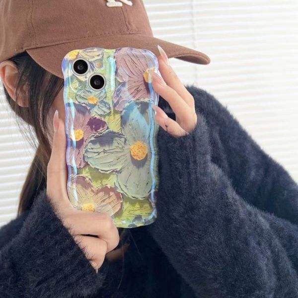 For iPhone Colorful Oil Painting Exquisite Phone Case