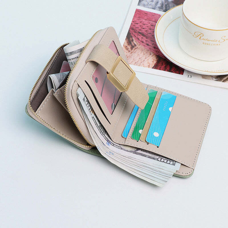 Women Small Compact Bifold Luxury Leather Pocket Wallet Coin Purse