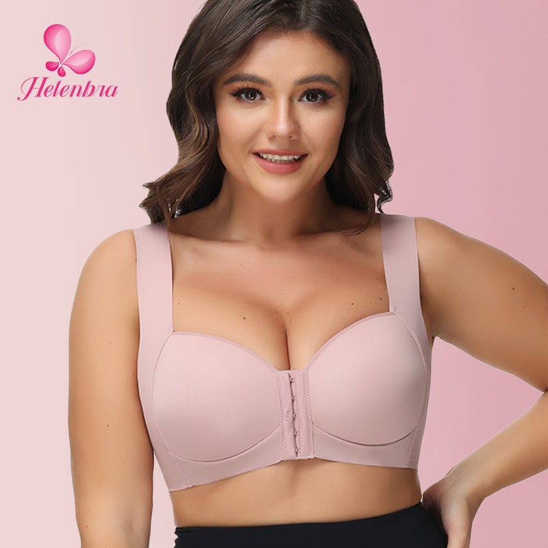 Helen Bra®-SEAMLESS FRONT CLOSURE WIRE-FREE 5D SHAPING PUSH UP COMFORT BRA (BUY 1 GET 2 FREE)-SKIN+BLACK+PINK