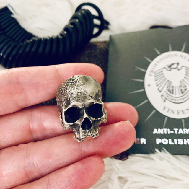 Jawless skull 925 silver ring