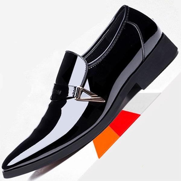 Chicinskates Men's Pointed Toe Slip-On Business Shoes