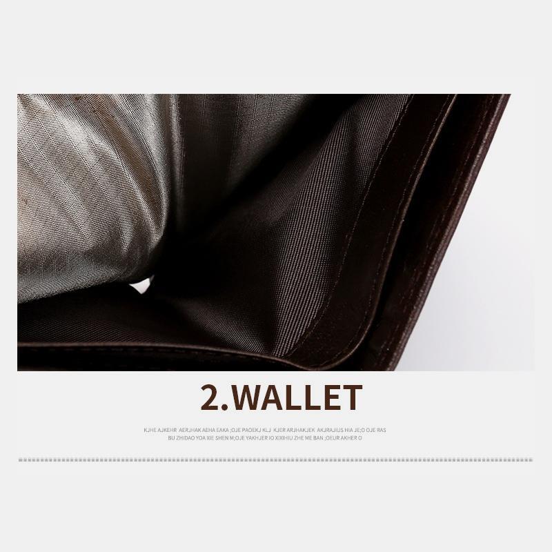 RFID Genuine Leather Multi-slot Bifold Wallet