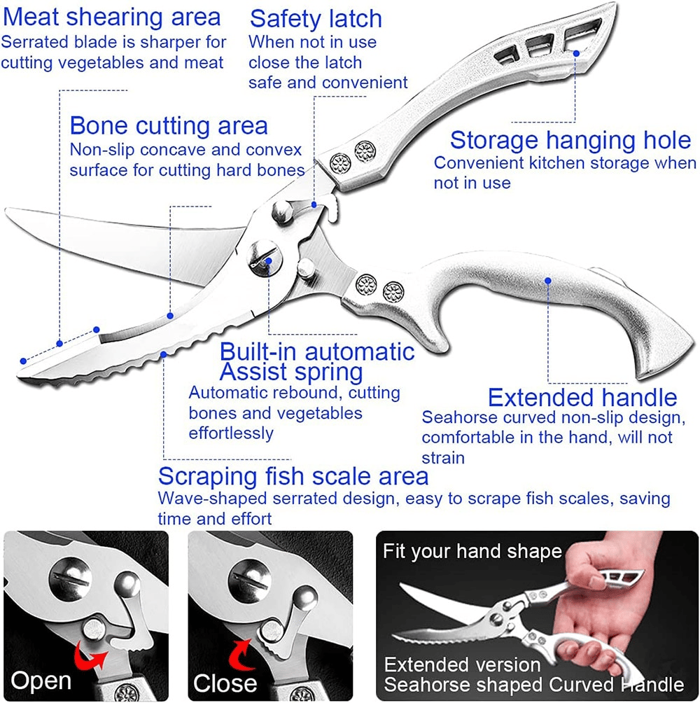 (2023 Big Sale-50% OFF) Heavy Duty Stainless Steel Bone-Cut Scissors-BUY 2 GET 10% OFF & FREE SHIPPING