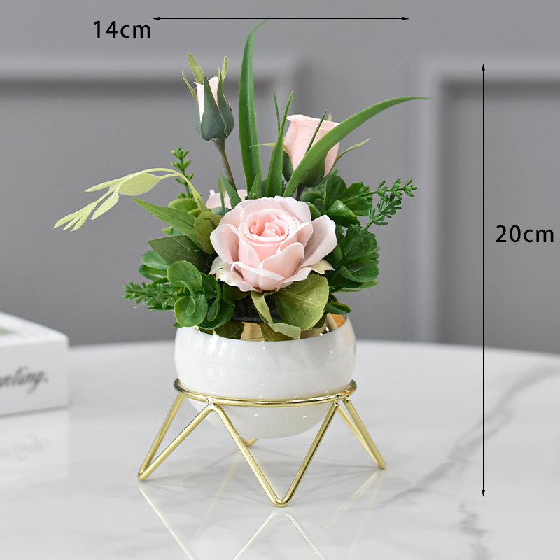 Nordic Light Luxury Ins Living Room Tea Table Simulation Flower Decoration Porch Wine Cabinet Decoration Fake Flower Desk Potted
