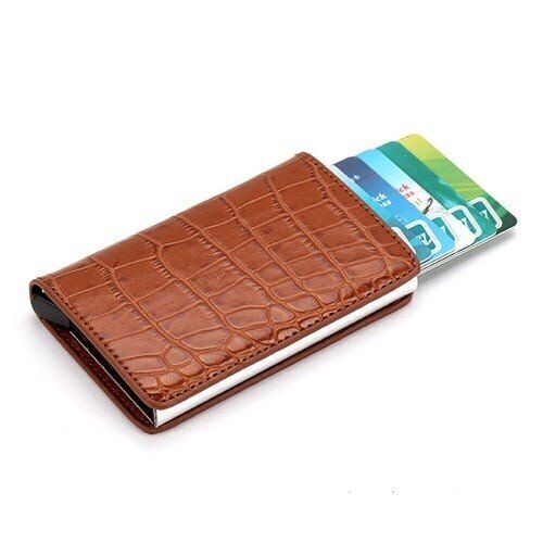 Anti-theft-RFID Auto Pop-up Leather Card Wallet