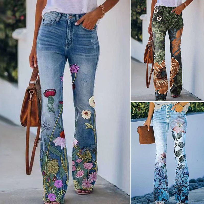 4-Button Flare Jeans