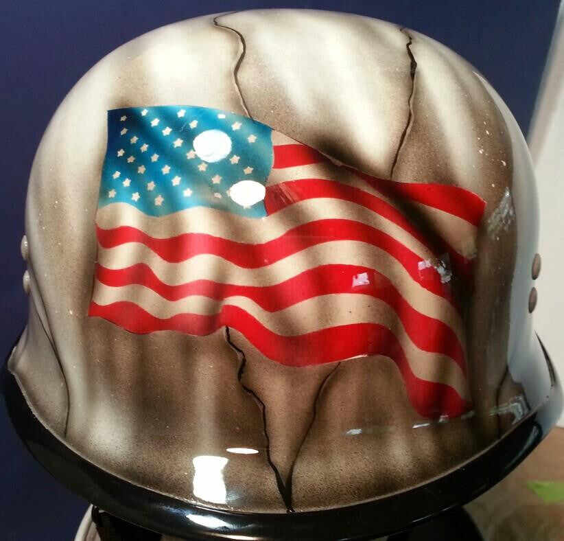 Harley Helmet Air Force Police Logo and American Flag
