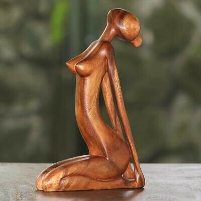 Yoga pose wood carving | Wood sculpture | Gifts for gymnastics lovers