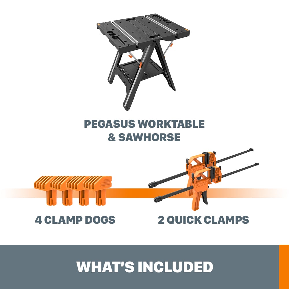 Worx Pegasus 2-in-1 Folding Work Table Sawhorse