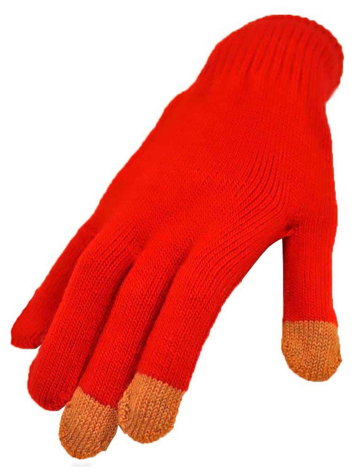 Red Black & Orange 3 Pack Stretchy Texting Gloves