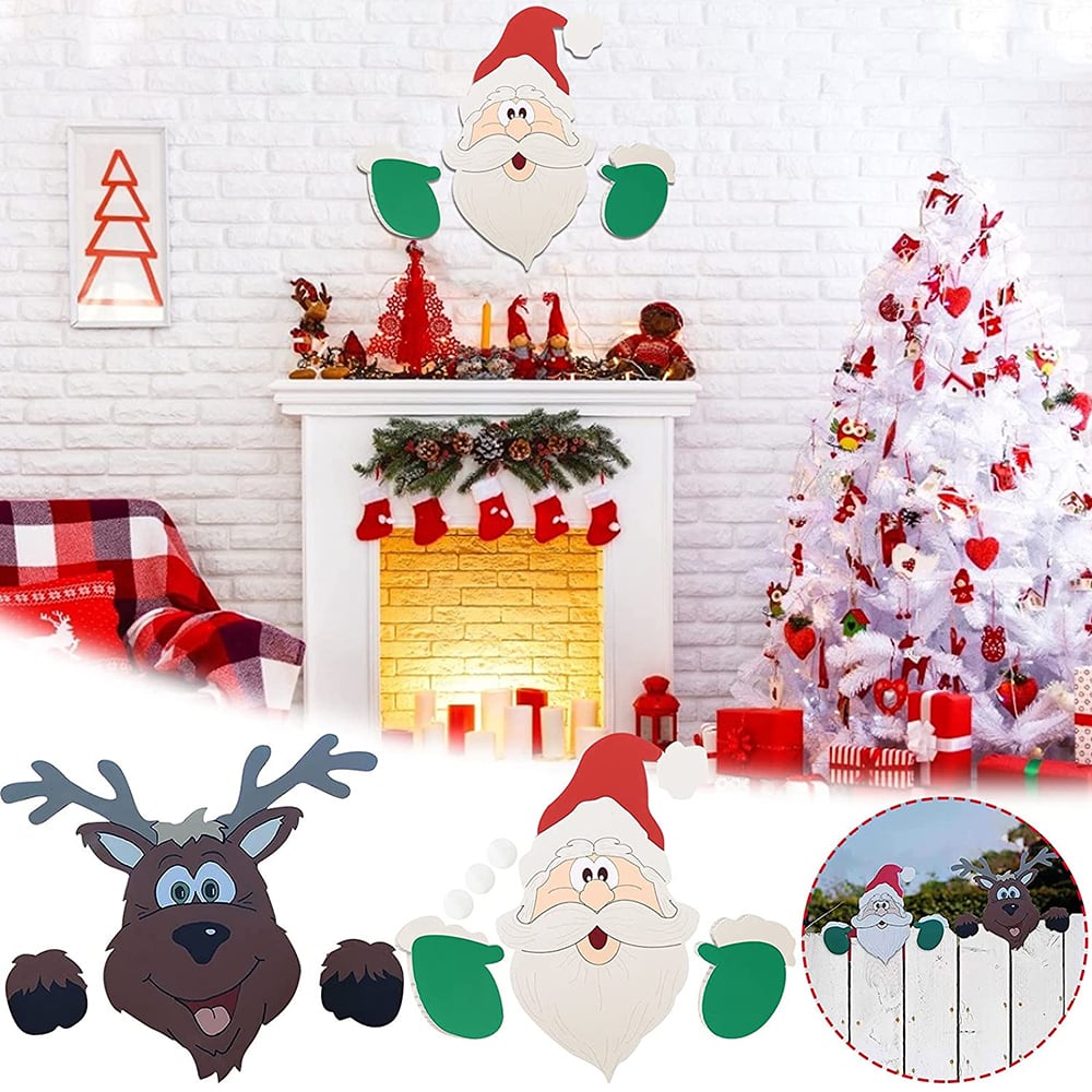 (🔥Early Christmas Sale- SAVE 50% OFF)Christmas Yard Art Fence Peeker-BUY 3 GET 10% OFF & FREE SHIPPING