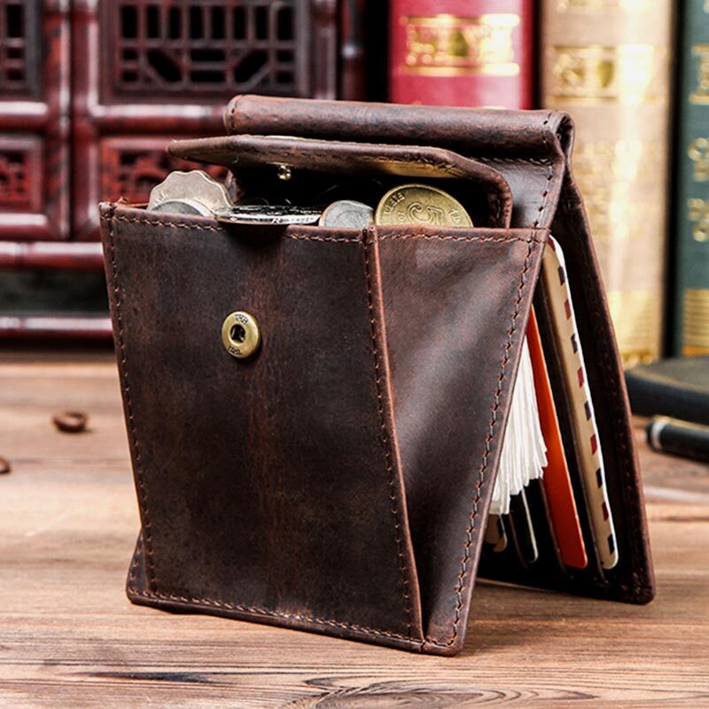 RFID Vintage Genuine Leather Slim Wallet