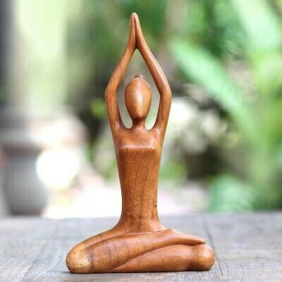 Yoga pose wood carving | Wood sculpture | Gifts for gymnastics lovers