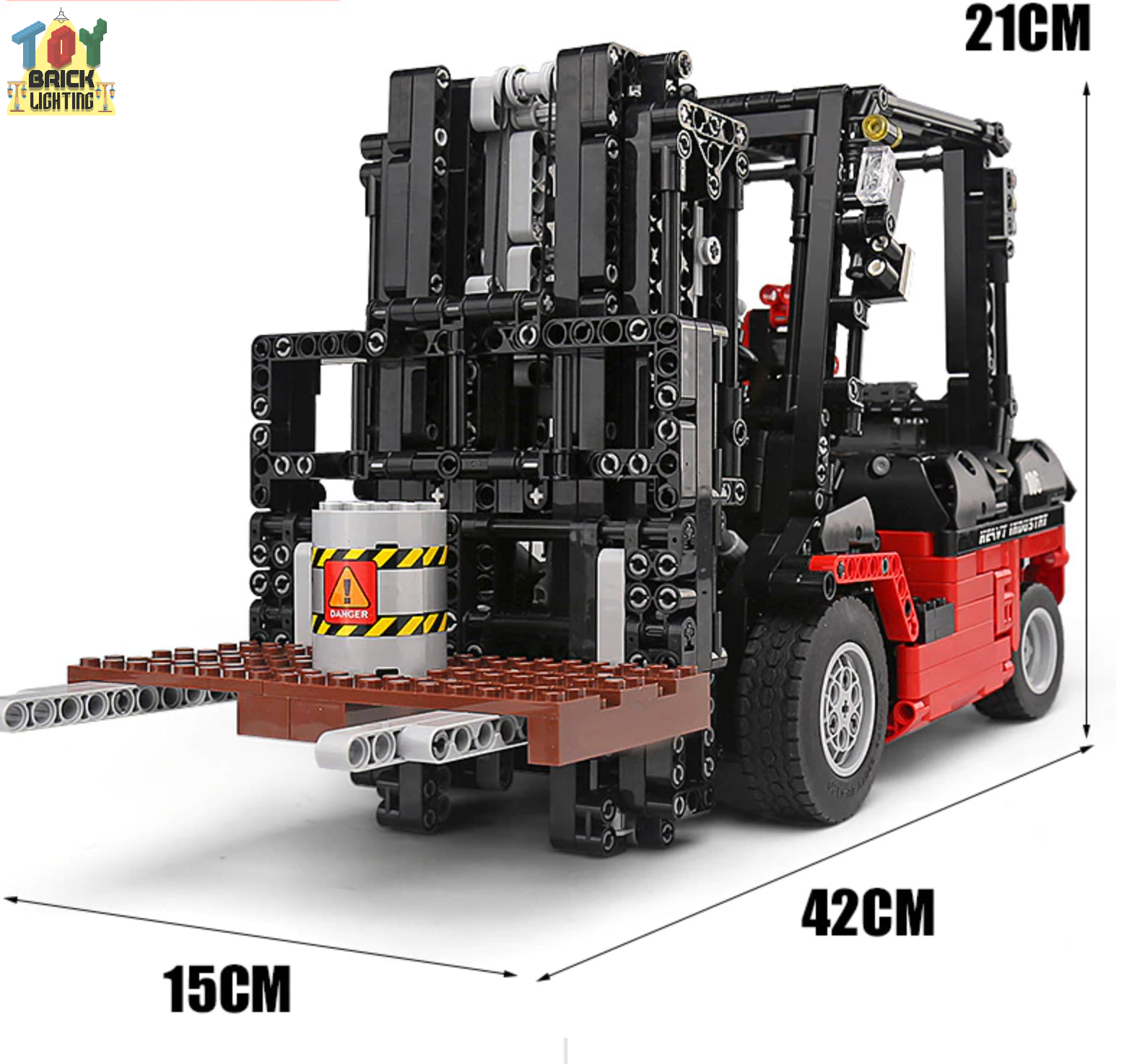 Red Forklift Remote Control Technical Powered MOC Brick Set