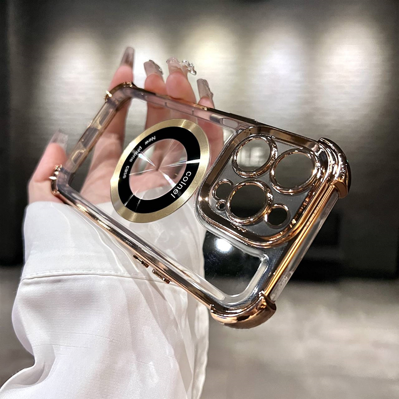 Transparent Acrylic Airbag Protection Magnetic Suction Case Cover for iPhone