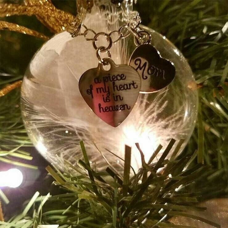 Feather ball - A Piece of My Heart Is In Heaven Memorial Ornament