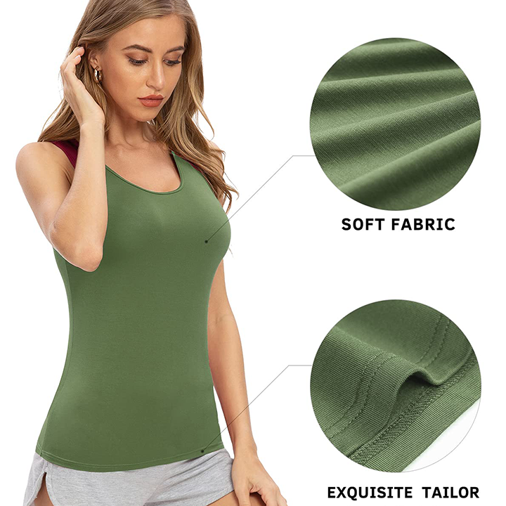 Womens Slim-Fit Tank - Soft & Stretchy Layering Sleeveless Tank Tops