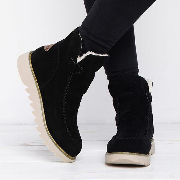 Fur Lining Ankle Snow Boots